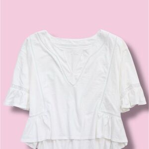 SOLD!!! Aerie White Blouse with Lace Details